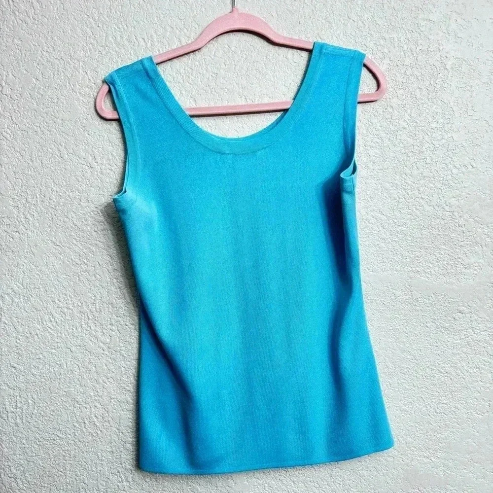 Misook Teal 3/4 Cardigan and Tank Set - Size S